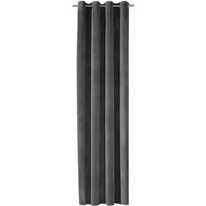 Штора Fenja с люверсами, 1 шт., занавеска с люверсами из бархатной ткани Gerster, темно-серый