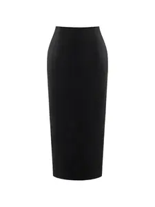 Макси-юбка с баской Post Meridiem, черный