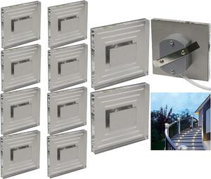 Набор из 5 светодиодных дизайнерских настенных светильников для лестниц IP44 теплого белого цвета Trango