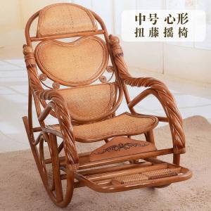 Fantasy Кресло-качалка из ротанга с двойной подушкой в форме сердца, светлый цвет