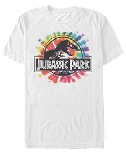Мужская футболка с коротким рукавом и классическим логотипом «Парк Юрского периода» тай-дай Fifth Sun, белый