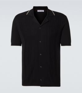 Трикотажная хлопковая рубашка Brunello Cucinelli, черный