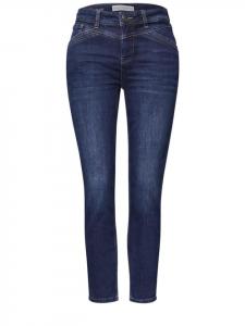 Street One Джинсы темно-синего цвета, мягкие, с эффектом потертости