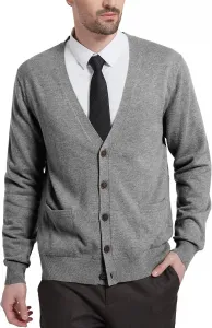 Мужской кардиган Kallspin из шерстяной смеси с V-образным вырезом и карманами