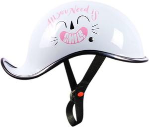 Полушлем мотоциклетный SDFGDFD, белый / розовый