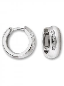ONE ELEMENT Серьги-кольца с цирконием, изготовленные из серебра 925 пробы