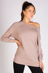 Удлиненный женский спортивный топ с открытыми плечами Pineapple, коричневый