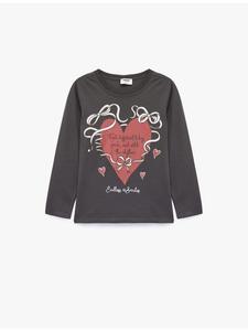 Футболка LS антрацитового цвета KOTON