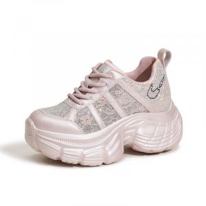 Milan love song Влагоотводящие легкие низкие кроссовки на платформе 8 см женские розовые, цвет Pink