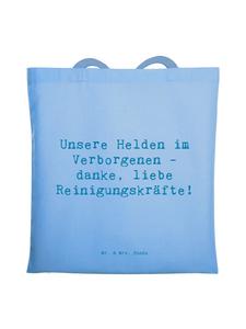 Mr. & Mrs. Panda Сумка небесно-голубого цвета с надписью "Герои среди уборщиков"