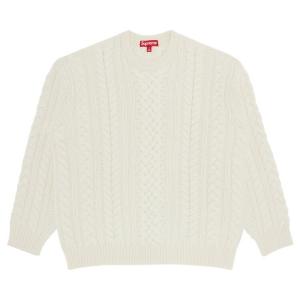 Свитер Supreme Appliqué Cable Knit 'Ivory', кремовый