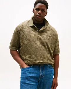 Мужское поло с коротким рукавом с принтом листьев, большие размеры Tommy Hilfiger, перевод отсутствует.