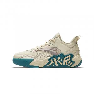 Детские баскетбольные кроссовки Cement Kryptonite с низким верхом, устойчивые к истиранию и дышащие, противоскользящие Antakids, бежевый/желтый/серый