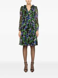 Мини-платье с цветочными аппликациями Nissa, черный