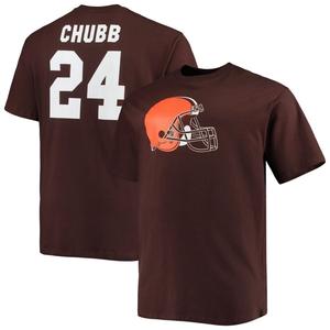 Мужская футболка с именем и номером игрока Nick Chubb Brown Cleveland Browns Big & Tall Fanatics