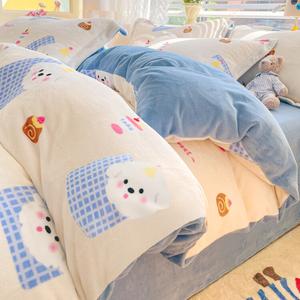 Disney Пододеяльник 150х200 см, зимний утепленный, флис, цвет Birthday Milk Dog High-Weight Milk Fleece