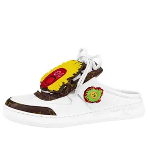 Тапочки x yayoi kusama mules 'white with logo and monogram' Louis Vuitton, белый