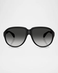 Мужские солнцезащитные очки-авиаторы ME8001 Moncler, цвет Shiny Black