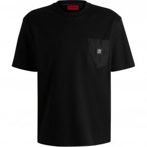 Футболка Hugo Logo с резиновым принтом HUGO BOSS, черный