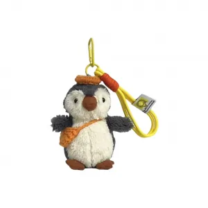 Брелок-подвеска пингвин в берете плюшевый кукла для сумки через плечо высота 16см 77 SEVEN DREAM, оранжевый