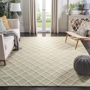 Ковер ручной работы safavieh cambridge коллекция light green / ivory cam135b марокканский треллис премиум шерсть, 122 x 183 см