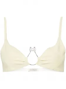 Замшевый топ-бралетт Hoop с логотипом GCDS, желтый