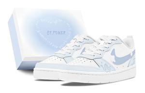 Женские скейтерские кроссовки Court Borough Low top White/Blue Nike, белый/синий