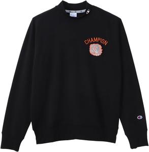 Мужская толстовка Champion TECH WEAVE TERRY с круглым вырезом, длинным рукавом, антибактериальная, влагоотводящая, эластичная, с защитой от УФ-излучения, с графическим логотипом, C3-YG005, черный