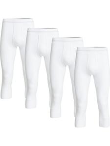 Con-ta Хлопковые трусики в тонкую ребристую вязку, длина 3/4, комплект из 4 штук, белые