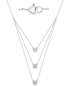 Колье с белыми бриллиантами (0,5 карата) из стерлингового серебра Macy's, White