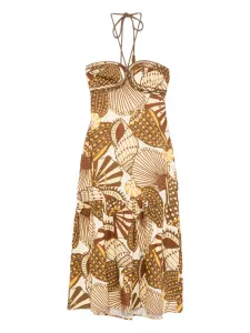Платье миди Shell Mix FARM Rio, коричневый