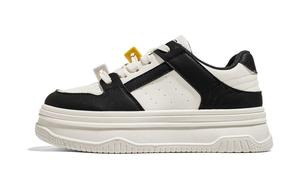 Женские нескользящие износостойкие низкие кроссовки для скейтбординга RENBEN, Beige Black