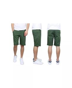 Мужские облегающие эластичные шорты-чиносы с пятью карманами и плоским передом Galaxy By Harvic, зеленый