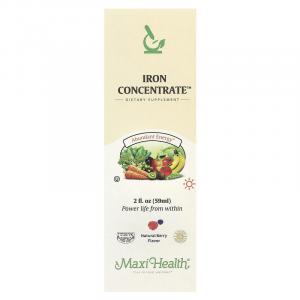 Maxi Health, Iron Concentrate , натуральные ягоды, 59 мл (2 жидк. Унции)