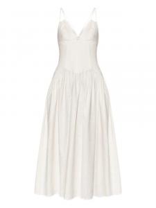 Платье-плиссировка на тонких бретельках Cult Gaia, белый