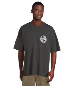 Футболка AllSaints Distortion Short Sleeve Crew, цвет Washed Black/Blue