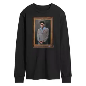 Мужская футболка с длинным рукавом и принтом Seinfeld Kramer Portrait Licensed Character, черный