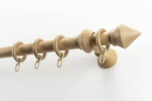 Карниз GARESA "Palmo", 1 направляющая, желаемая длина, комплект для штор из дерева, выдвижной, с кольцами/2 направляющие 2,7х300 см, цвет buchefarben