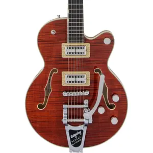 Электрогитара Gretsch Guitars G6659TFM Players Edition Broadkaster Jr. с центральным блоком, Bigsby, полузвучащая, с отделкой Bourbon Stain