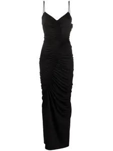 Платье макси со сборками Victoria Beckham, черный