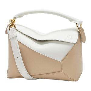 LOEWE Пазл коровья кожа наплечная сумка, кроссбоди, маленькая женская сумка мягкий белый цвет с бумажным ремеслом