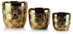 Цветочный горшок Mondex Neva 3 шт, 21x19x21 см, золотой