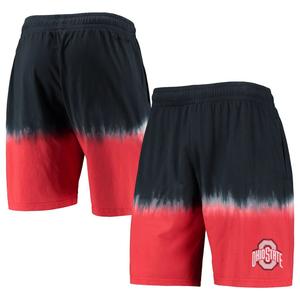 Мужские шорты Mitchell & Ness Black/Scarlet Ohio State Buckeyes с принтом тай-дай