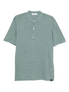 Льняная футболка хенли Gran Sasso, зеленый