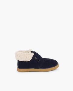 Детские сапожки со шнурками и овчиной Pisamonas, темно-синий