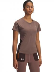 Under Armour Спортивная футболка «Trail Run Zip T-Shirt» коричневого цвета