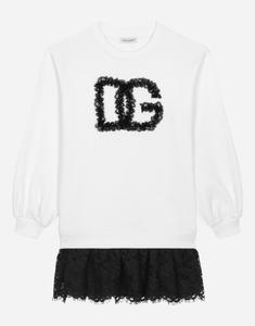 Платье из джерси в стиле свитшота Dolce&Gabbana, белый