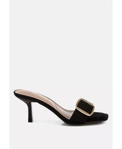 Сандалии из акации с пряжкой и ремешком London Rag, черный