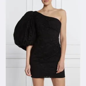 Кружевное платье с бахромой Pinko, черный