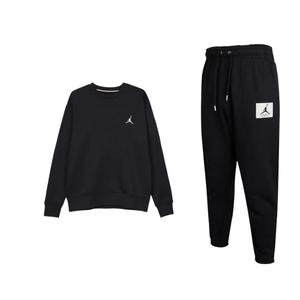 Джордан Толстовка с вышитым логотипом, Комплект (Черный верх + Черный низ)